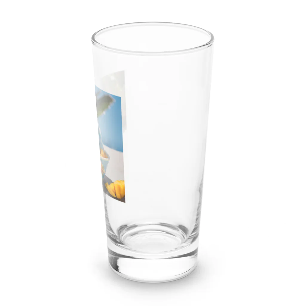 かるるんショップのかき氷シリーズ　ブルーハワイとマンゴー Long Sized Water Glass :right