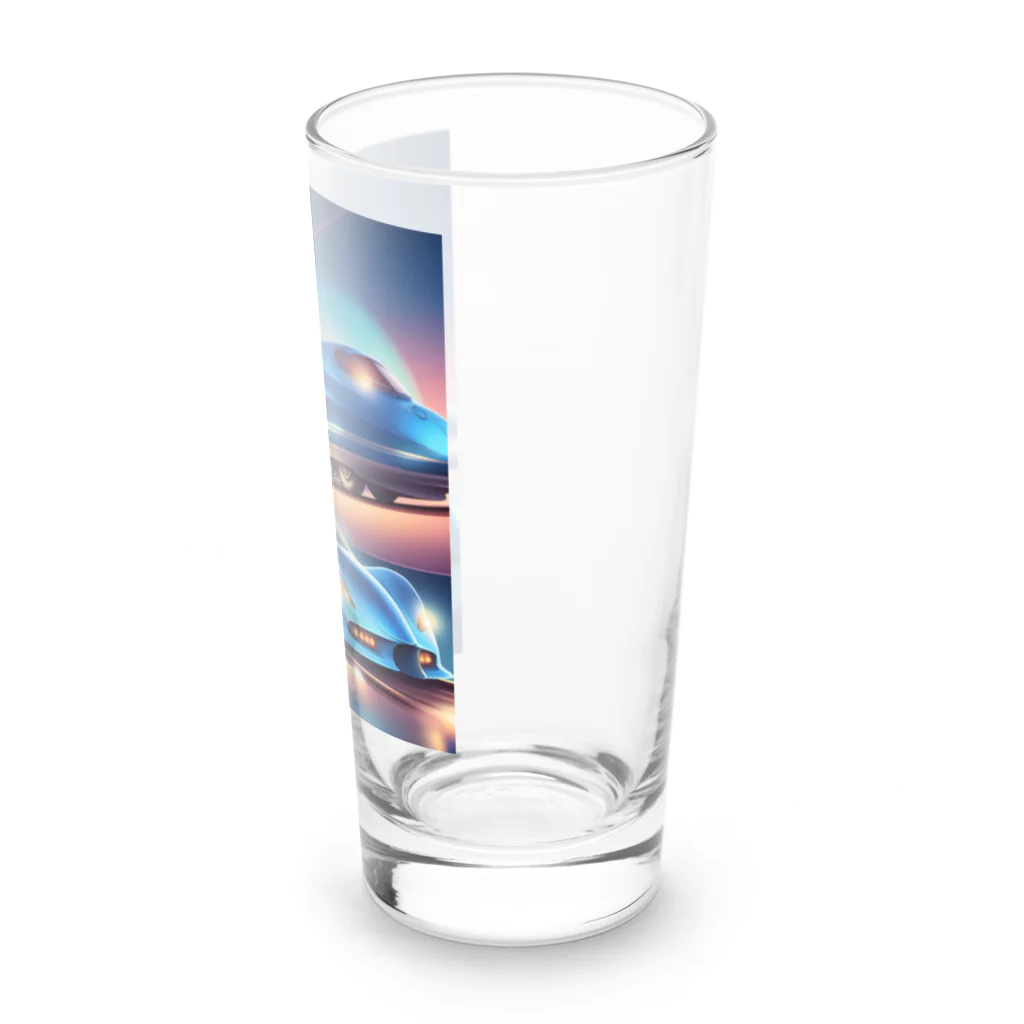 ro kuの青い車と新幹線 Long Sized Water Glass :right