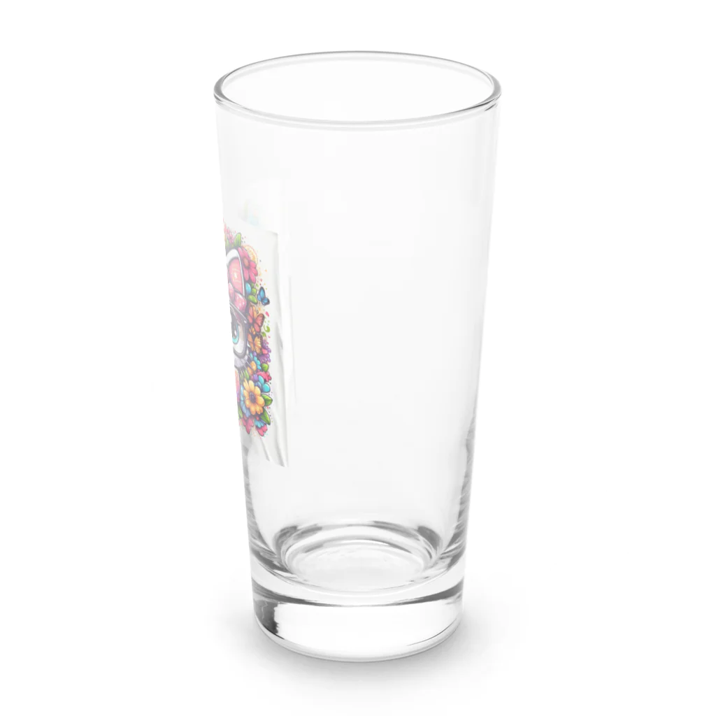 MKYU4のカシャリ！オシャレな眼鏡をかけたにゃんこ Long Sized Water Glass :right