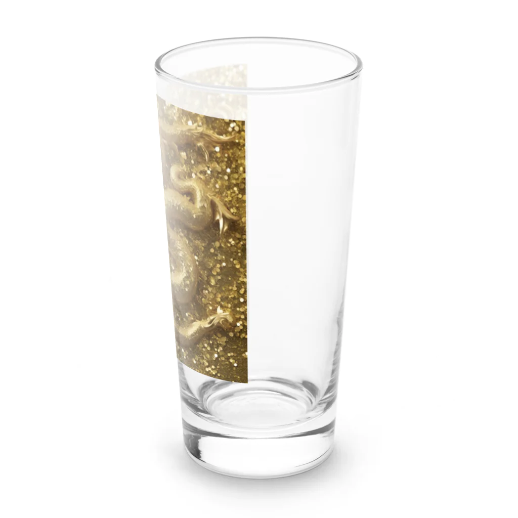 龍のエネルギーの煌めくゴールドドラゴン Long Sized Water Glass :right