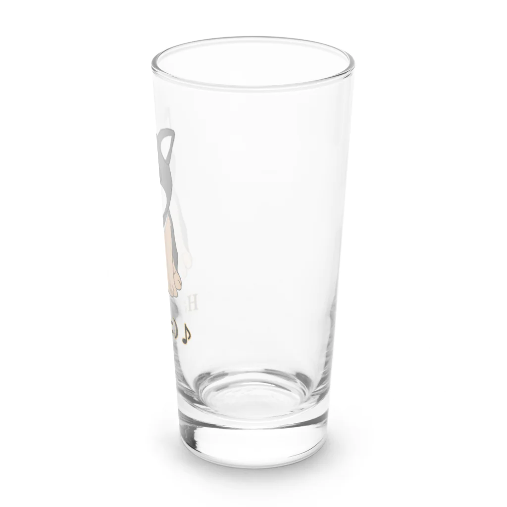 Lily bird（リリーバード）のうるうる黒柴犬ちゃん 英語ロゴ Long Sized Water Glass :right