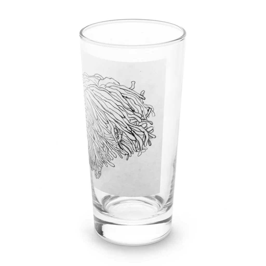 光平洋子のかしこいプーリー犬が転がる。 puli illustration  Long Sized Water Glass :right