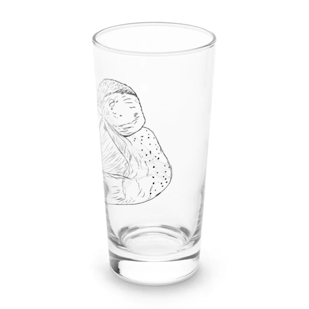 Lily bird（リリーバード）のおねんねクビワコガモ 線画 Long Sized Water Glass :right