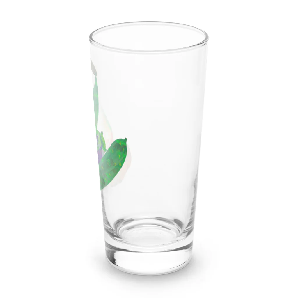 Yuhki | おばけのゆうき 公式オンラインショップ　【ちぎり絵・貼り絵のTシャツ・パーカー・スマホケース・バッグ・日用品・雑貨・文具・ドッグTシャツなど販売中】のやさい（きゅうり、とうもろこし、なす、パプリカ） Long Sized Water Glass :right