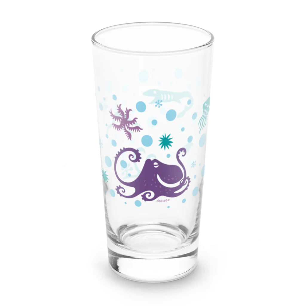 oba:obaのドット蛸ブルー Long Sized Water Glass :right
