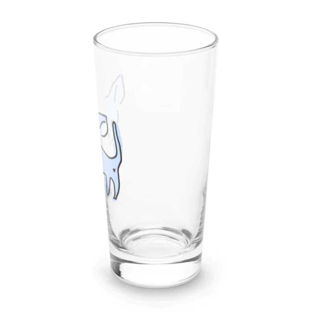 akane_art（茜音工房）のゆるチワワ（ブルー） Long Sized Water Glass :right