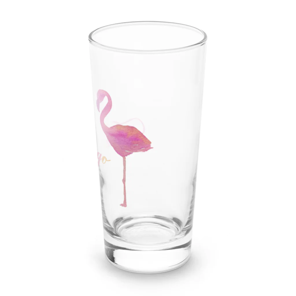 mojitoiro（もじといろ）のフラミンゴ  Flamingo ロンググラス右面