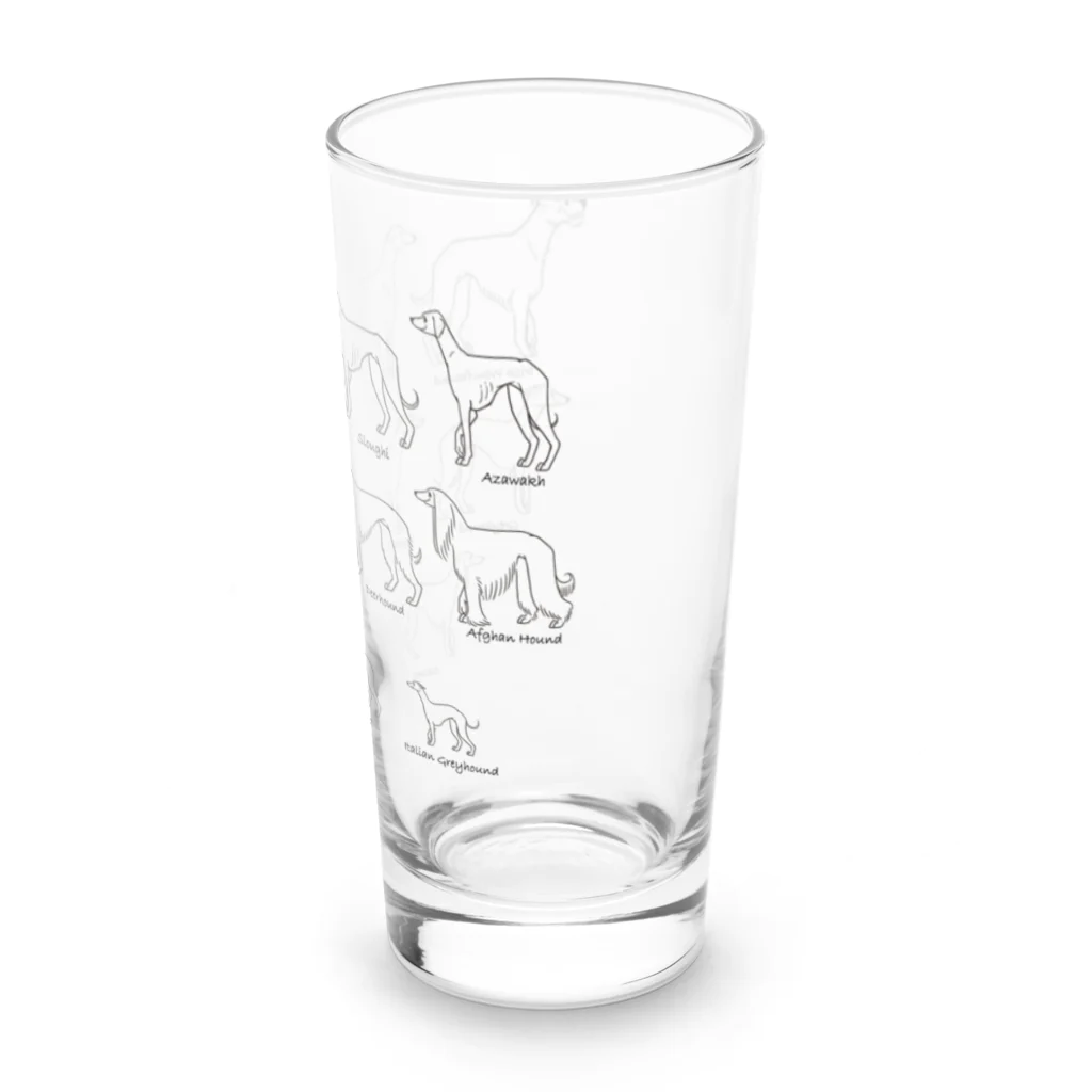 豆つぶのSighthound Friends(淡色推奨) Long Sized Water Glass :right