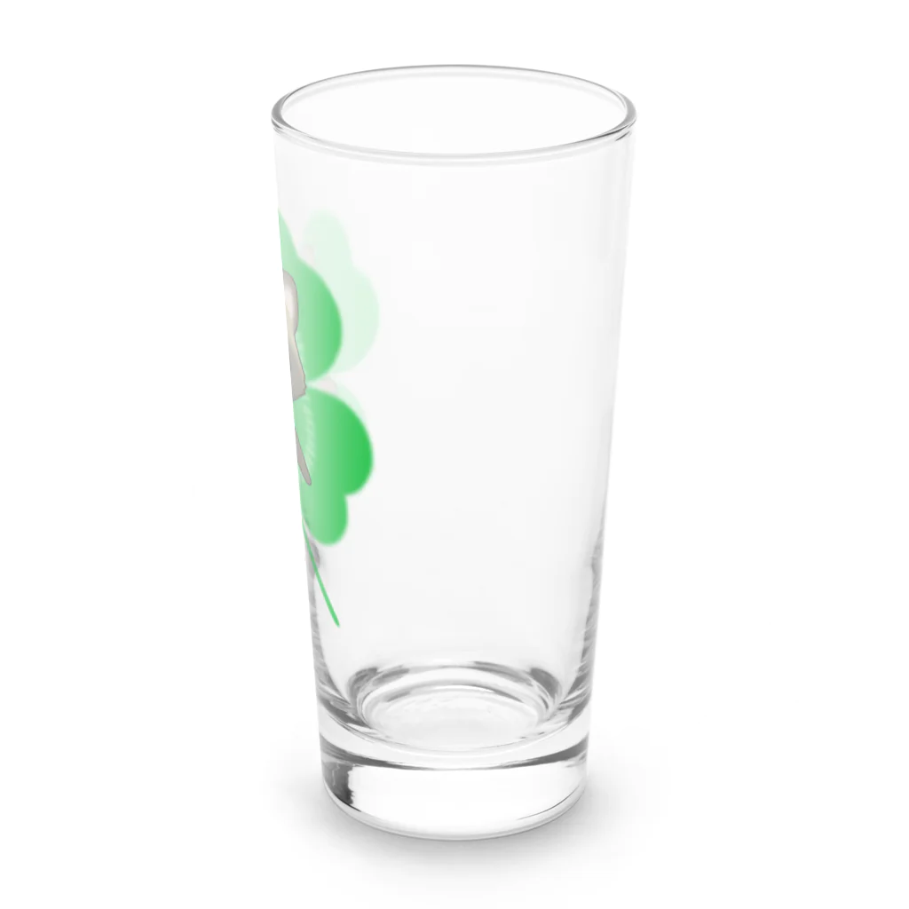 猫の隠れ家の四つ葉印の化け狸ちゃん Long Sized Water Glass :right