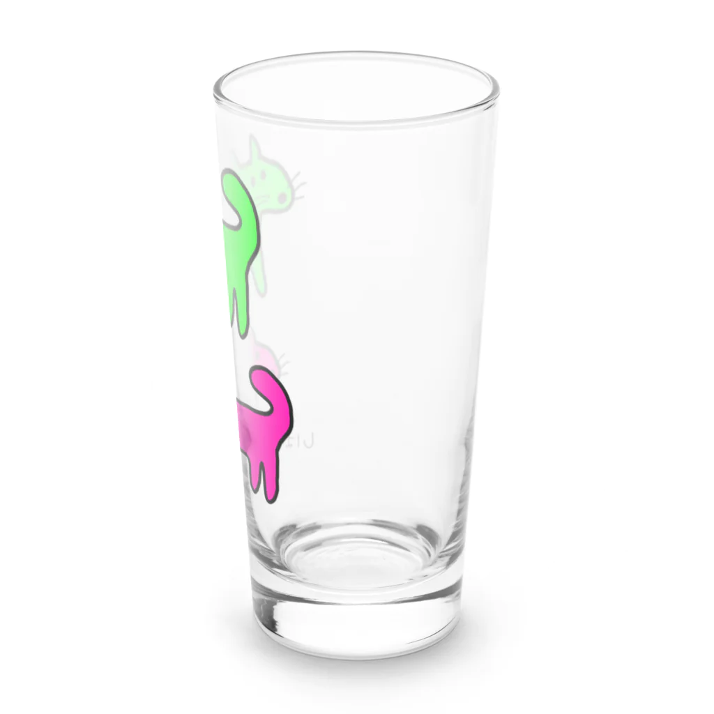 柴犬しばわんこhana873のしばいぬさんたち(ピンクと黄緑)柴犬さんたち Long Sized Water Glass :right