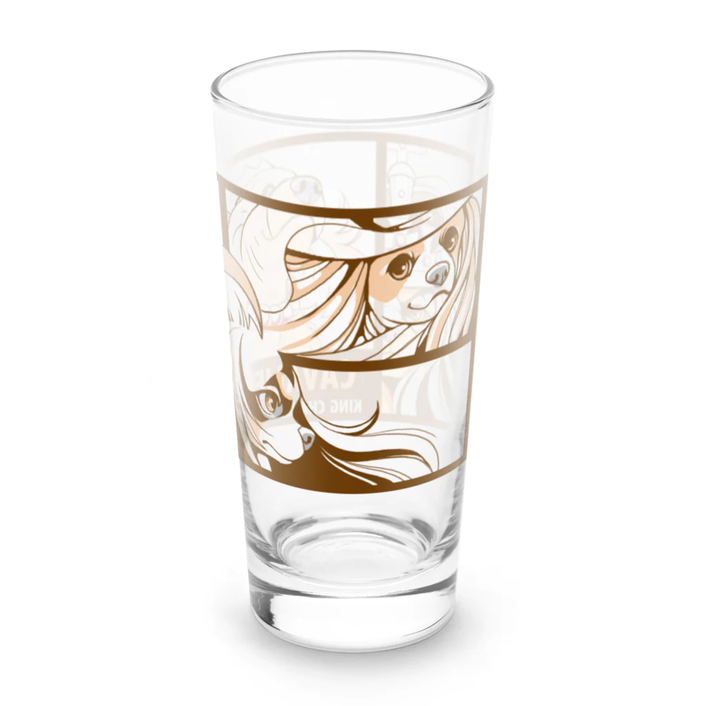 きくはうす  🐾ほぼキャバリアのアメコミ風キャバリア（セピア） Long Sized Water Glass :right