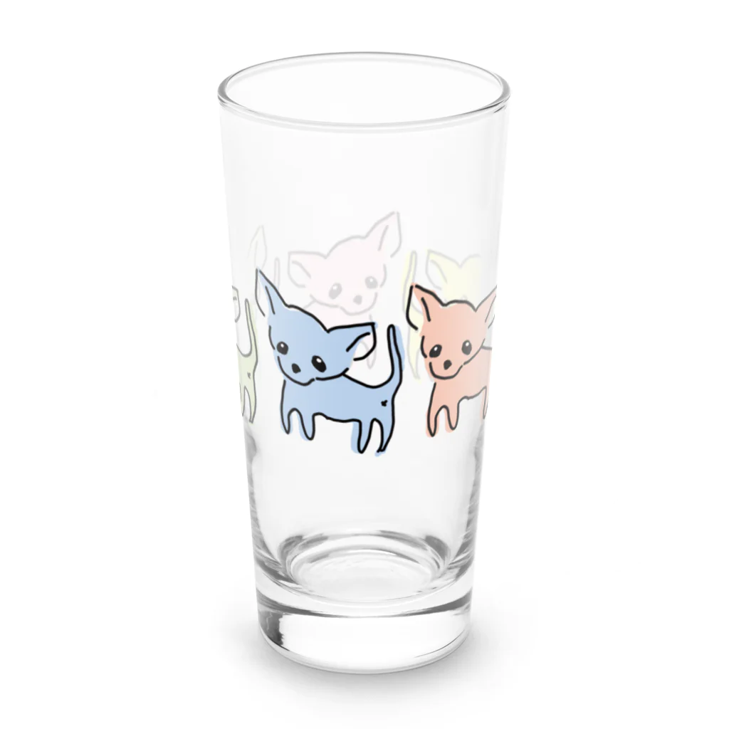 akane_art（茜音工房）のゆるチワワ（カラフル） Long Sized Water Glass :right