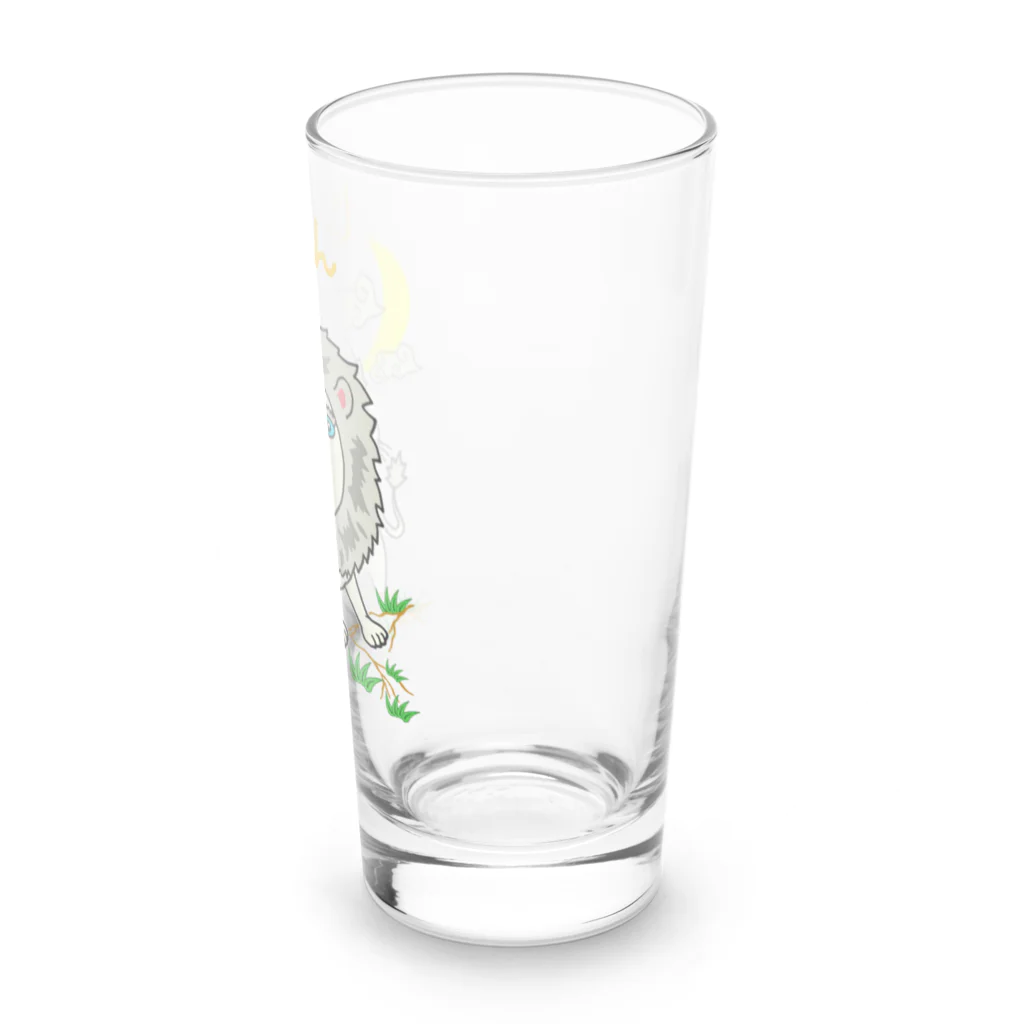 Siderunの館 B2のゆるスカジャン柄（ほわいとらいおん） Long Sized Water Glass :right