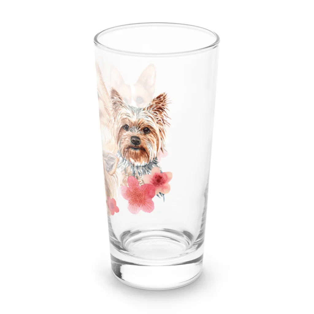 SANKAKU DESIGN STOREのお花の似合う小さい犬たち。 Long Sized Water Glass :right