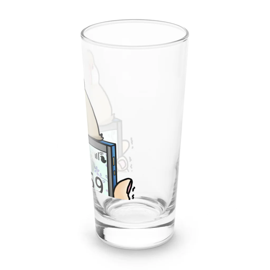 Lily bird（リリーバード）の「小鳥が眠りたがってるんだ」（シナモン文鳥） Long Sized Water Glass :right