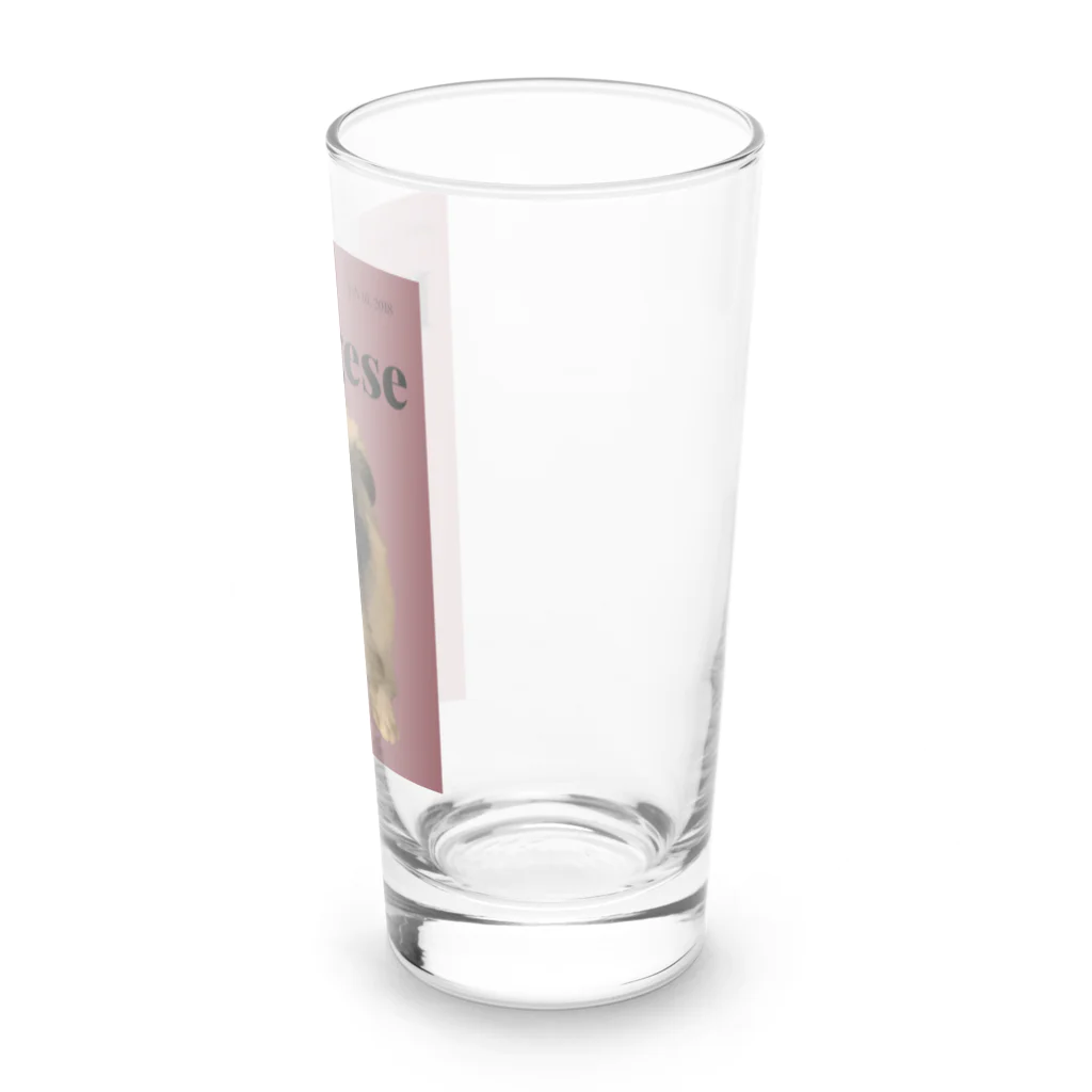 ペキニーズ好きによるペキニーズグッズ屋さんのペキニーズ レトロポスター風 Long Sized Water Glass :right