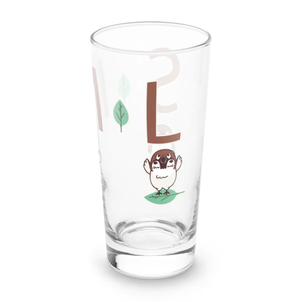 イラスト MONYAAT のスズメがちゅん SMLTシャツ Long Sized Water Glass :right