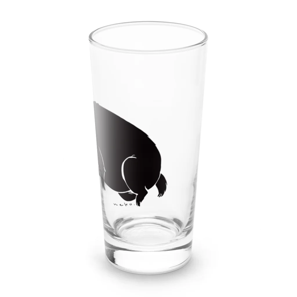 タバタ画房のふてぶてしいクロねこ Long Sized Water Glass :right