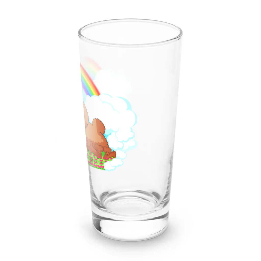 ✨🌈✨ユラクラカン🇯🇵 ✨🌈✨のトイ・プードル🌈ファミリー🌈レインボー　バージョン Long Sized Water Glass :right