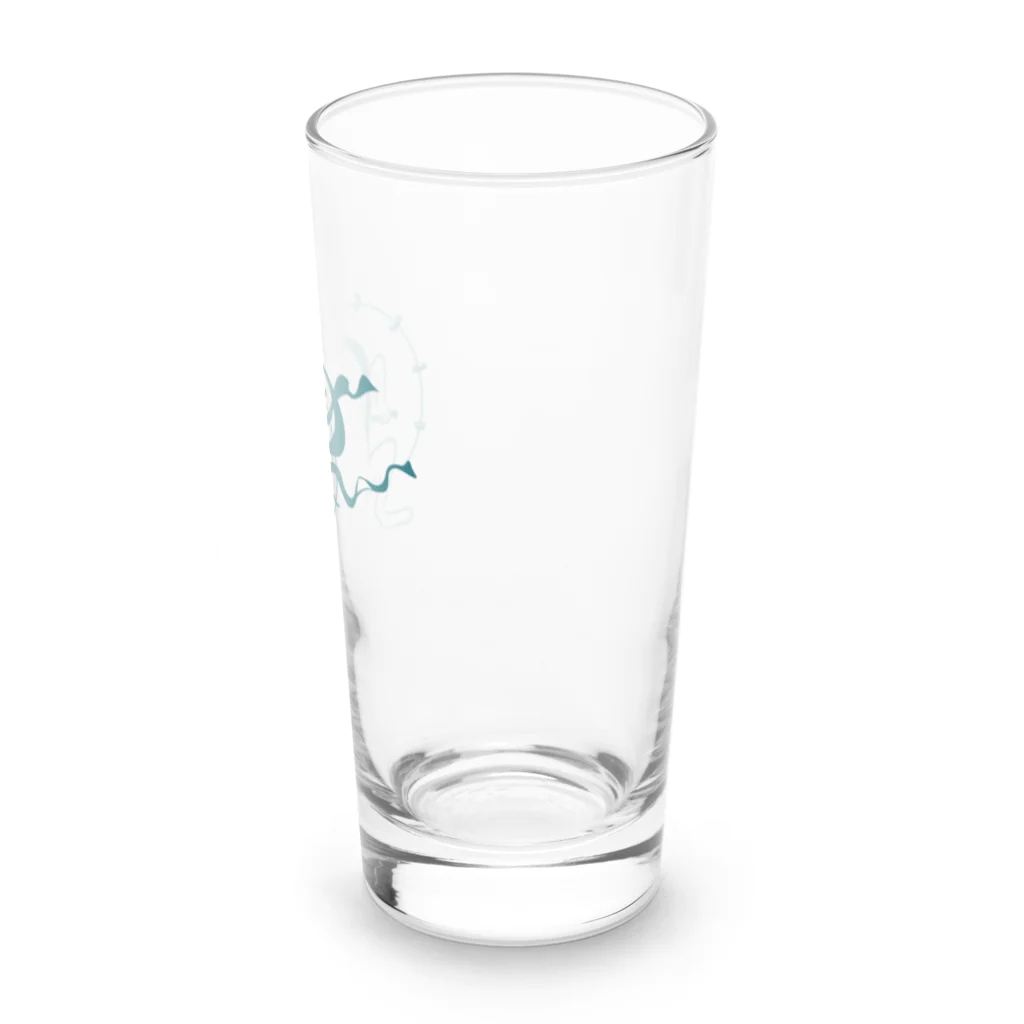 あのこの鳥獣戯画の風神雷神　トルコ石ブルー Long Sized Water Glass :right