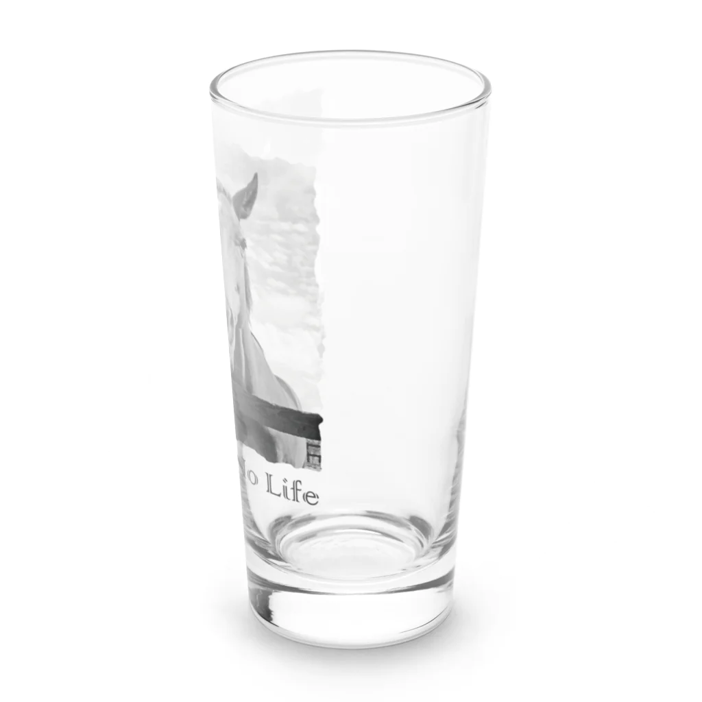 SHOP HAPPY HORSES（馬グッズ）のスピプー（モノクロ） Long Sized Water Glass :right