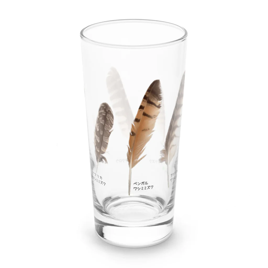 Happy birdsのフクロウたちの羽 Long Sized Water Glass :right