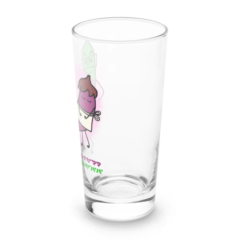 ウチのMEIGENやさんのなすがママ。きゅうりがパパ。 Long Sized Water Glass :right