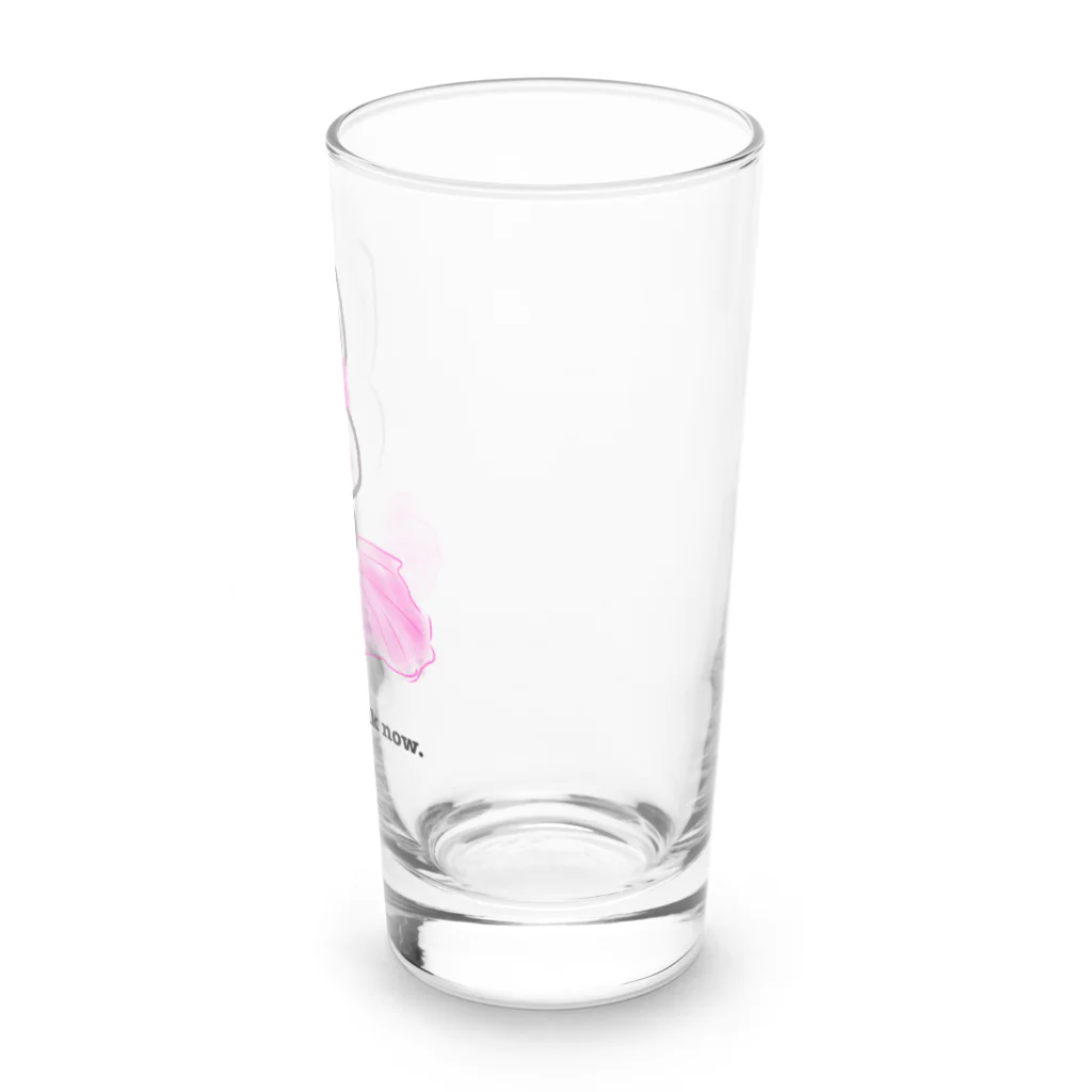 RIBBONSの私は今休憩中です🌸ゆる〜いうさぎさん Long Sized Water Glass :right