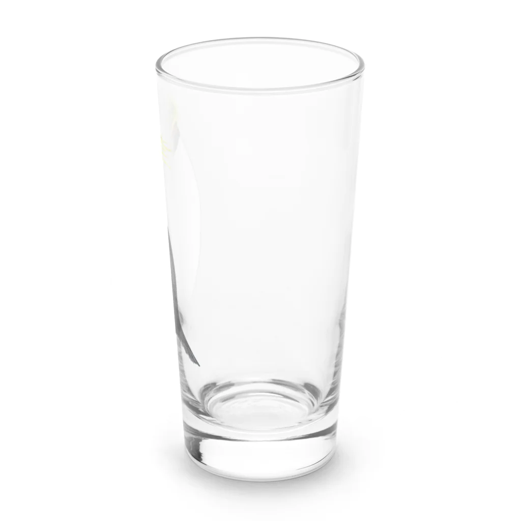 LalaHangeulの　風に吹かれるイワトビペンギンさん(文字無しバージョン Long Sized Water Glass :right