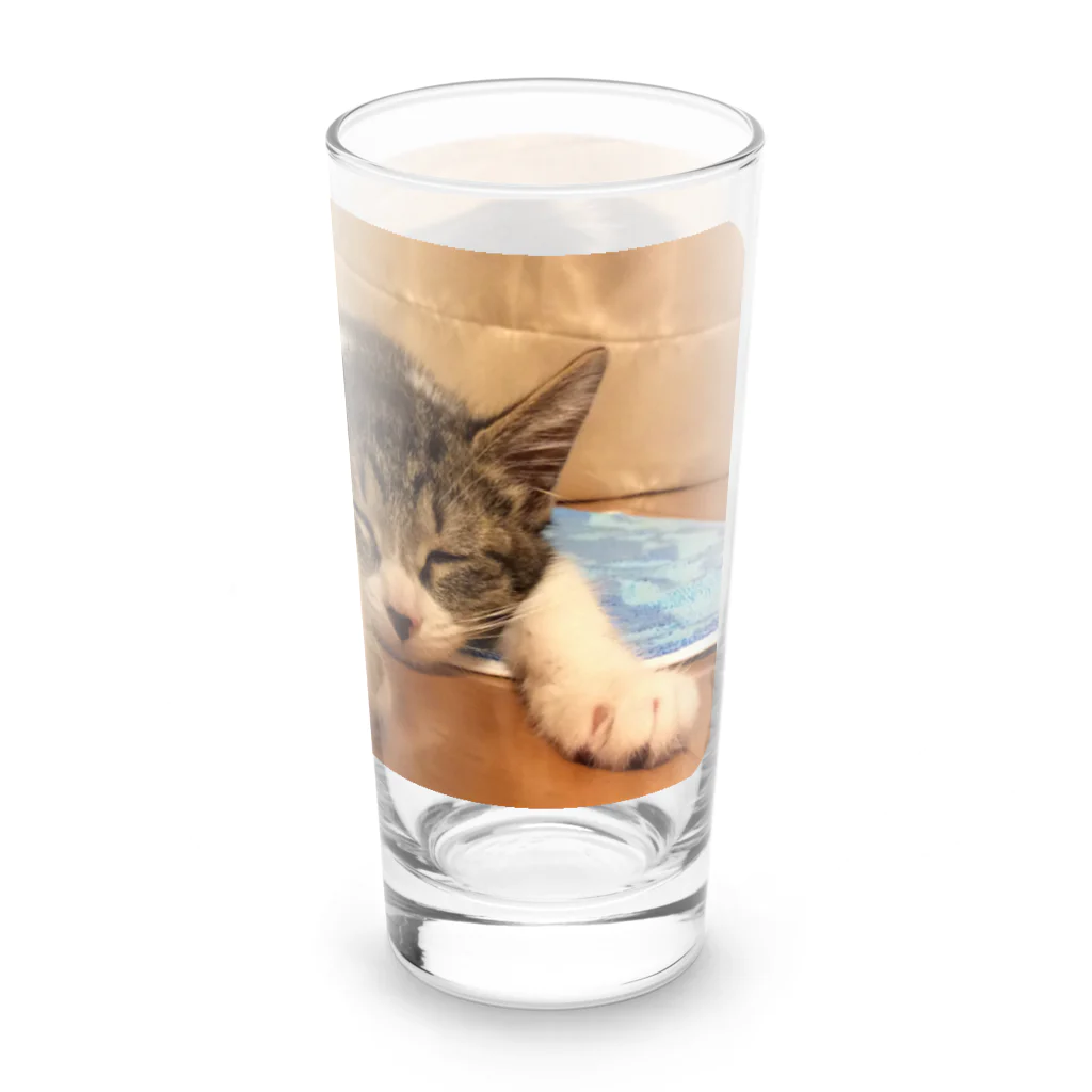 南の島のにゃんこの飛べるポーズで眠るパル～南の島のにゃんこ～ Long Sized Water Glass :right