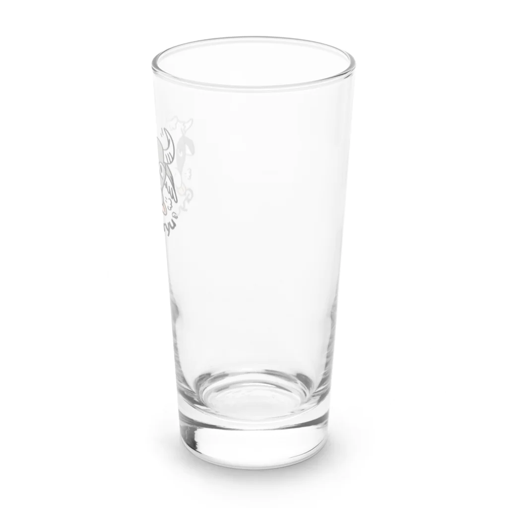 イラスト MONYAAT のワンポイント 牛のギュウギュウB Long Sized Water Glass :right