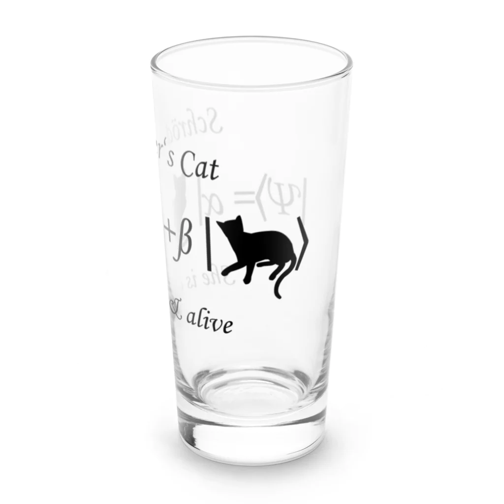 Silvervine Psychedeliqueのシュレーディンガーの猫（黒字） Long Sized Water Glass :right