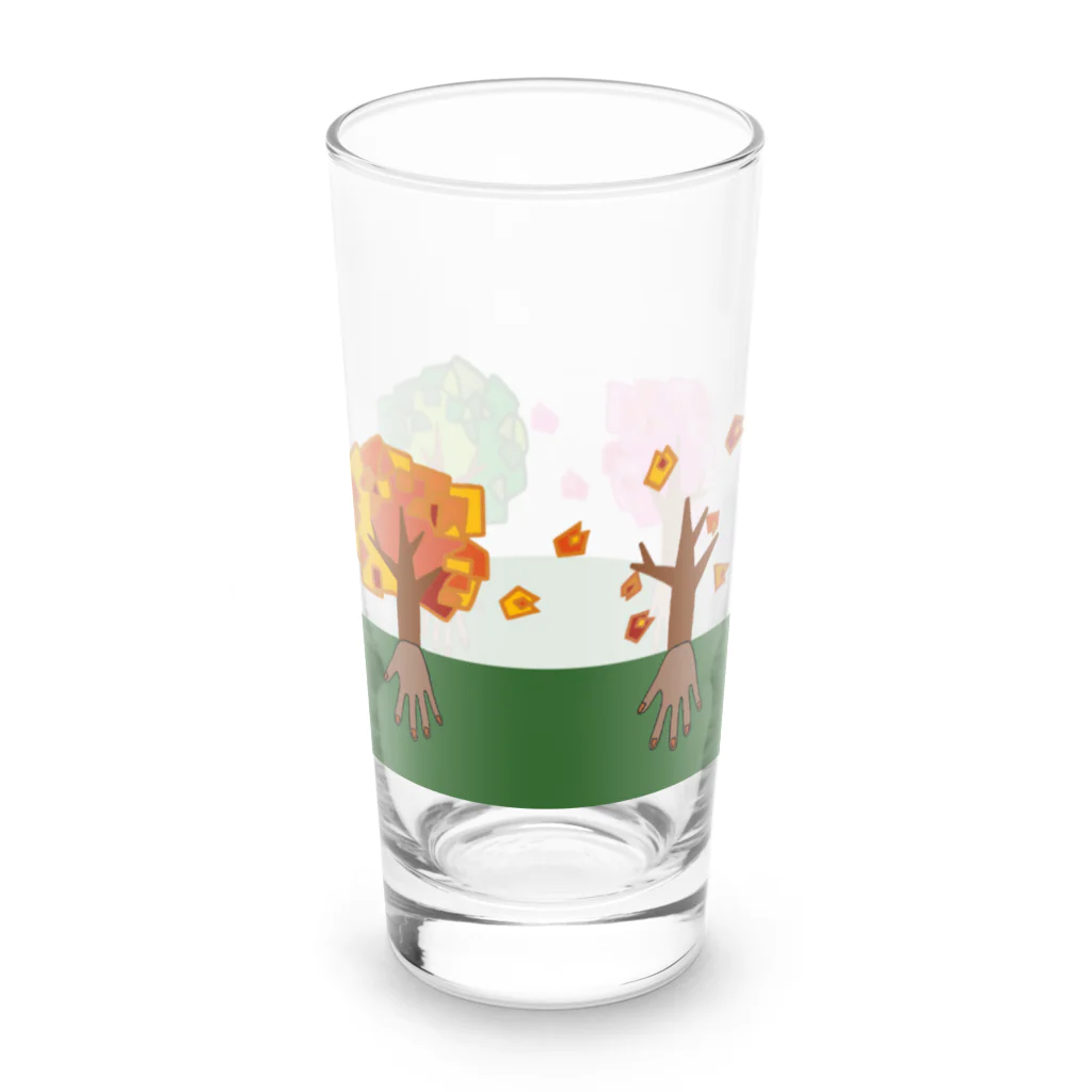 うめぼしととまととごはん。の『ね』と根。春夏秋冬バージョン。 Long Sized Water Glass :right