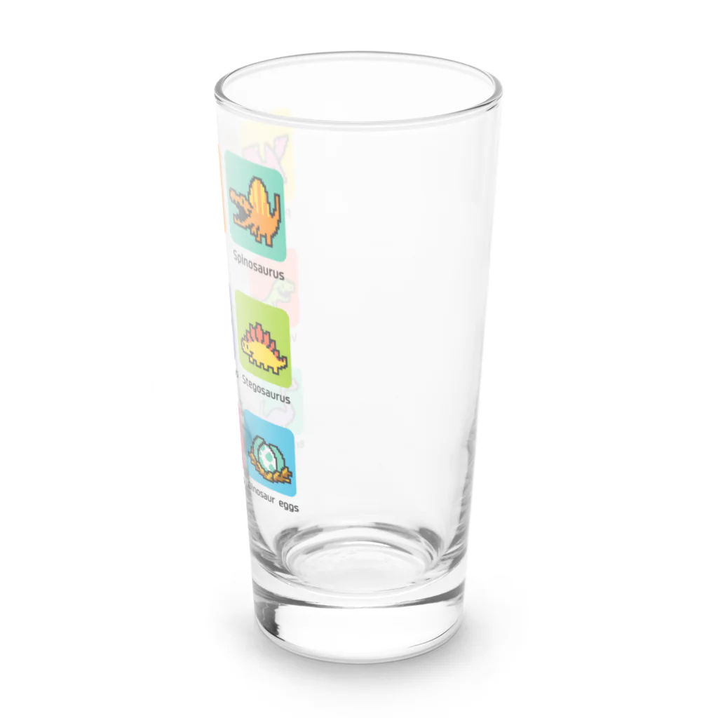 ドット絵どうぞの恐竜いっぱい Long Sized Water Glass :right