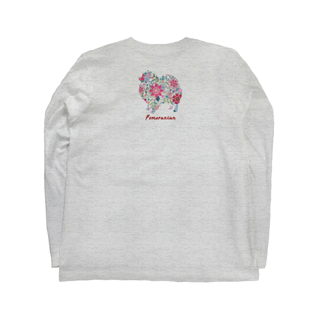 AtelierBoopの花kauwela　ポメラニアン Long Sleeve T-Shirt :back