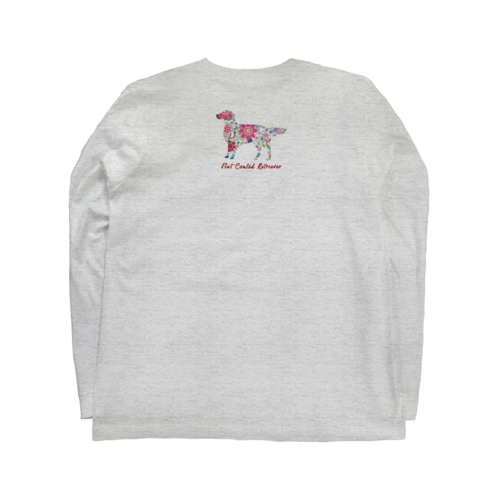 AtelierBoopの花kauwela フラットコーテッドレトリバー Long Sleeve T-Shirt :back