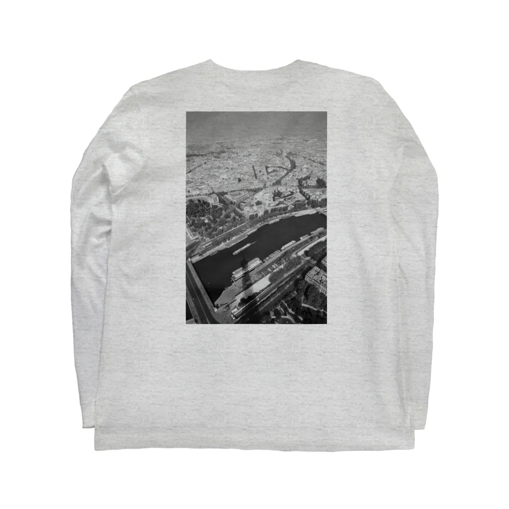 tsukaoのエッフェル塔B&W Long Sleeve T-Shirt :back