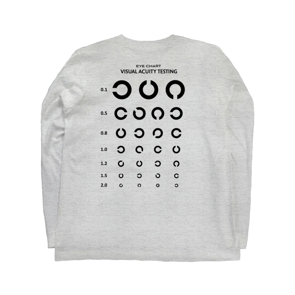 kg_shopの[★バック] Visual Acuity Testing [ブラック] Long Sleeve T-Shirt :back