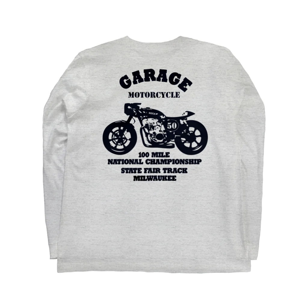 キッズモード某の武骨なバイクデザイン(バックpt) ロングスリーブTシャツの裏面