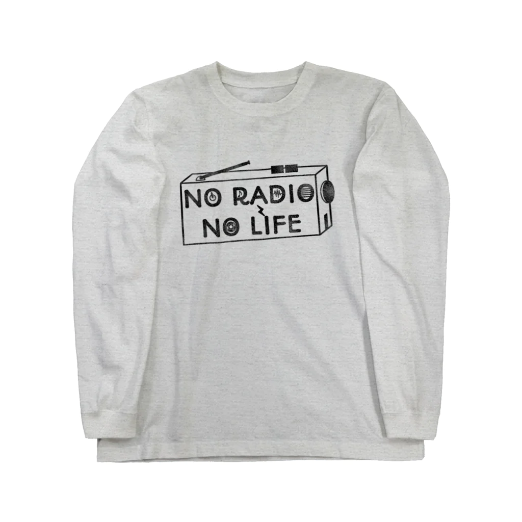 ぺんぎん24のNO RADIO NO LIFE(ブラック) ロングスリーブTシャツ