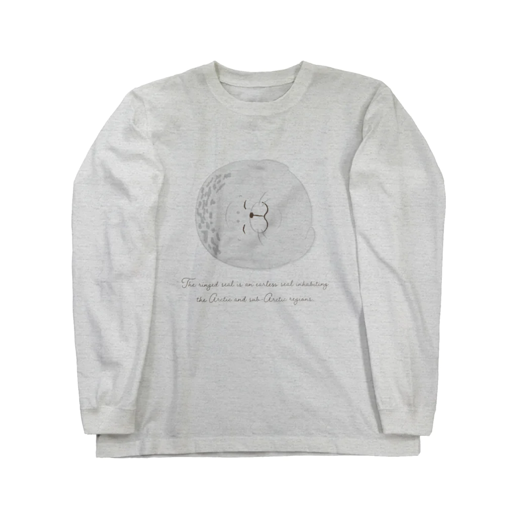 chiho_seal_shopのスヤスヤ ワモンアザラシ sleeping ringed seal ロングスリーブTシャツ