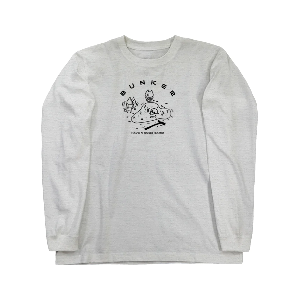 PokuStarのゴルフ　バンカーにガイコツ Long Sleeve T-Shirt