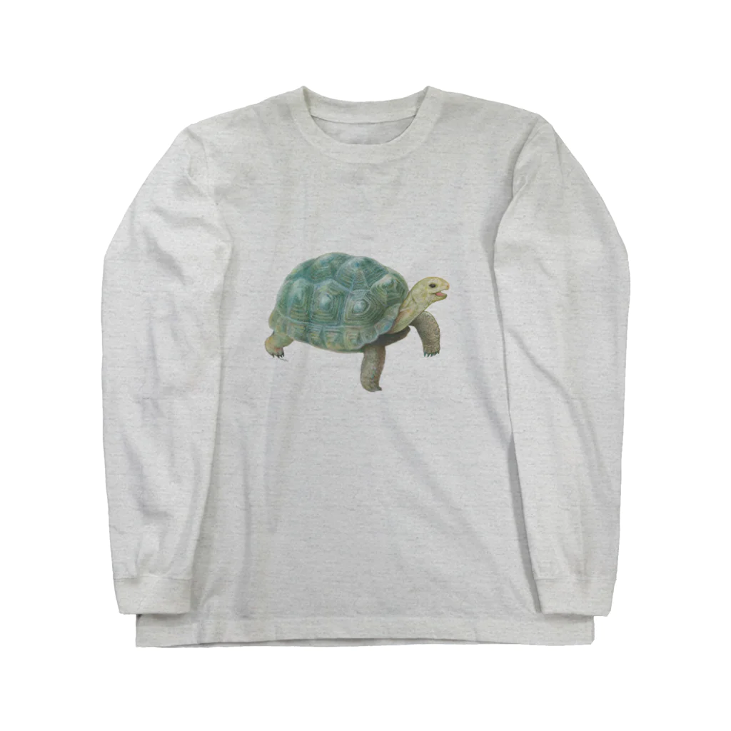 めろんぽっぷのお店だよの踏みだせ、アルダブラゾウガメ。 Long Sleeve T-Shirt