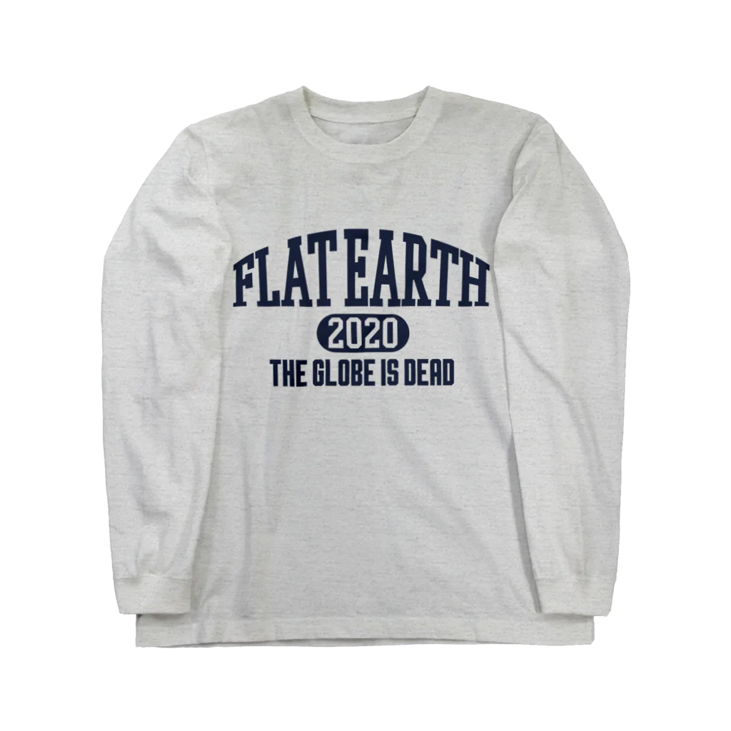 Mappila SHOPのカレッジ風(ネイビー)　フラットアース FLATEARTH Long Sleeve T-Shirt