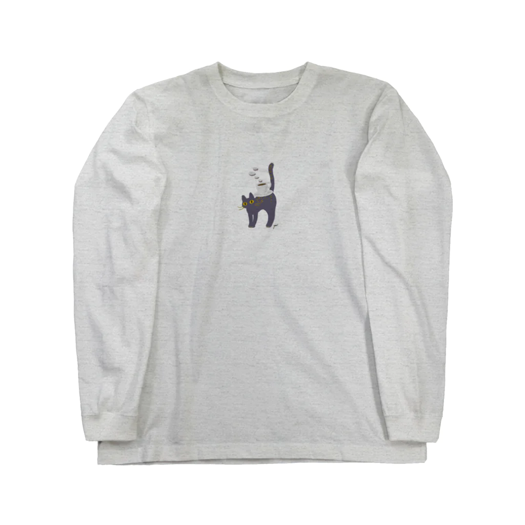 yoritomo's GALLERYのnoraneko  野良猫コーヒー Long Sleeve T-Shirt