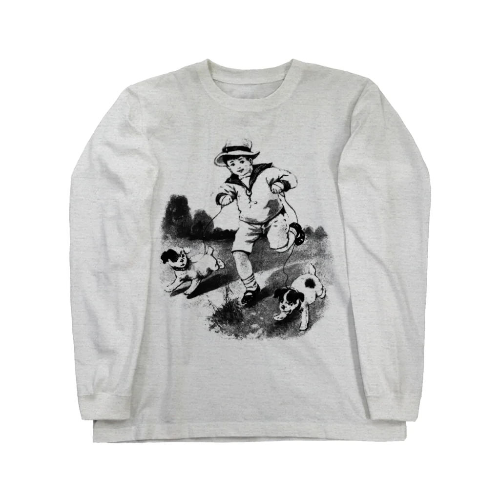 Saza-nami Antique designの子犬とさんぽ！ Long Sleeve T-Shirt