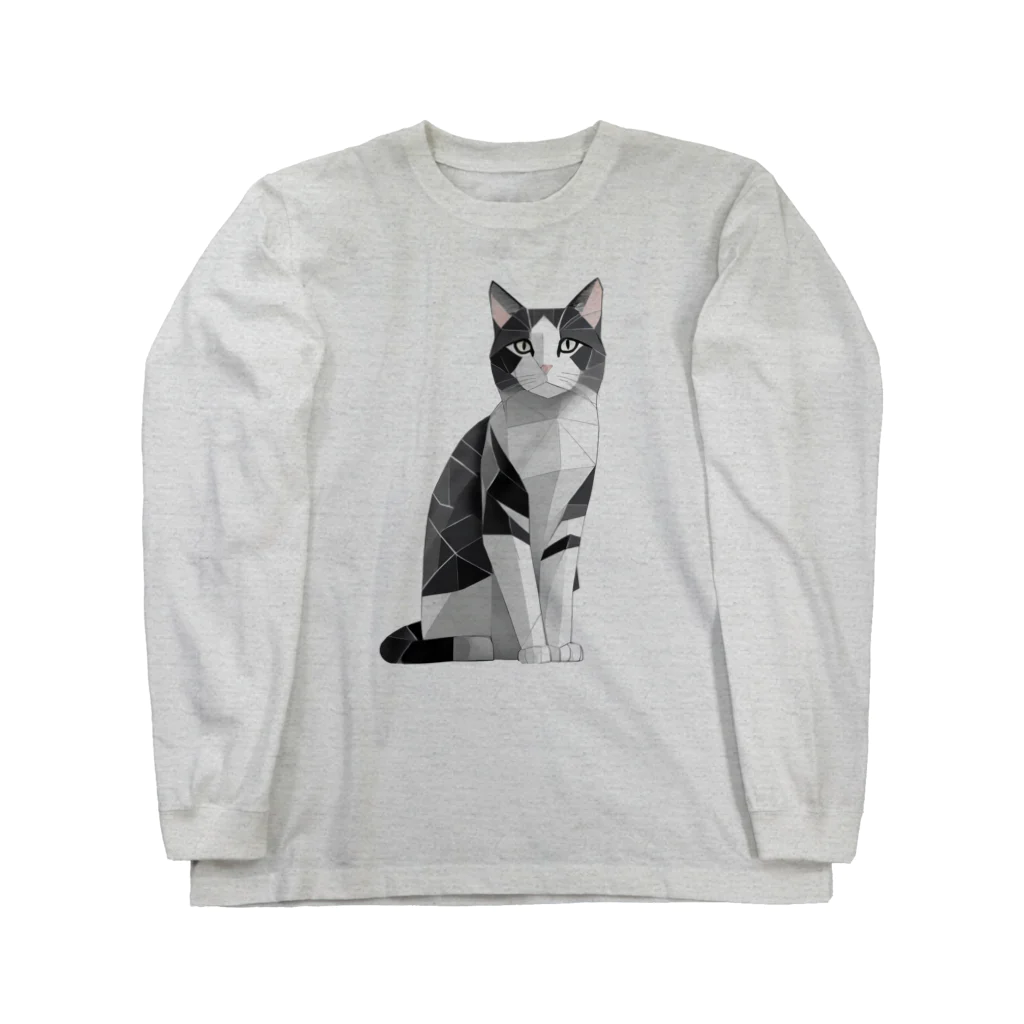 designinglab-itemsの日本の猫　ハチワレさん Long Sleeve T-Shirt