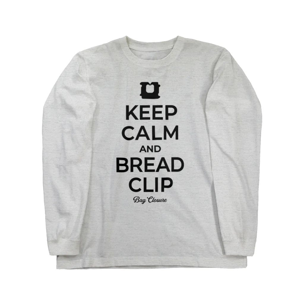 kg_shopのKEEP CALM AND BREAD CLIP [ブラック]  ロングスリーブTシャツ