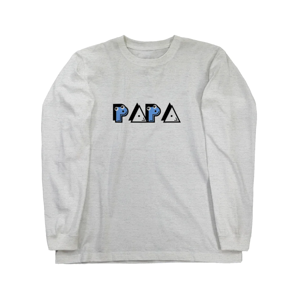 famille-ふぁみーゆ-の家族ペアおめめくりくりビビット　PAPA ロングスリーブTシャツ