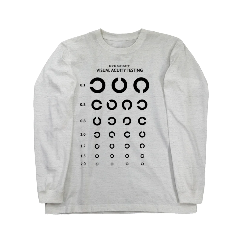 kg_shopのVisual Acuity Testing [前面プリント] ブラック Long Sleeve T-Shirt